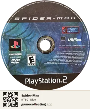 Spider-Man PlayStation 2, NTSC disc