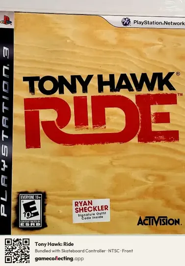 Tony Hawk: Ride PlayStation 3, NTSC box front