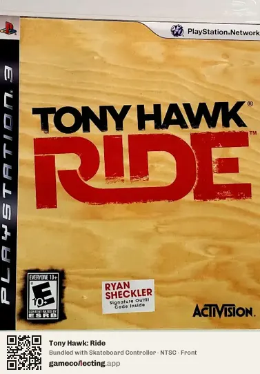 Tony Hawk: Ride PlayStation 3, NTSC box front