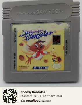 Speedy Gonzales Game Boy, NTSC cartridge label