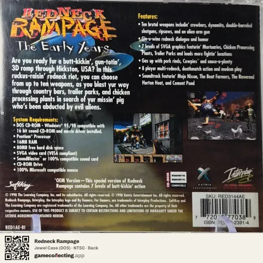 Redneck Rampage Computer, NTSC box back