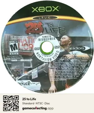 25 to Life Xbox, NTSC disc