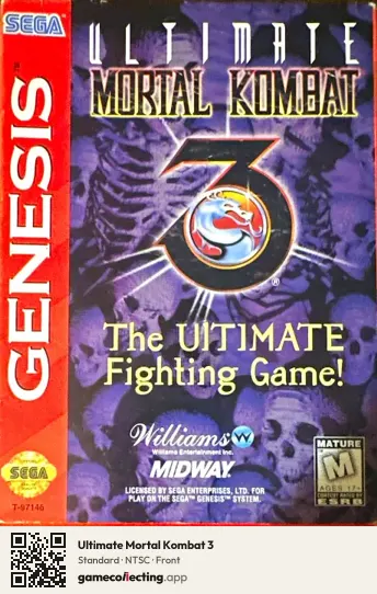 Ultimate Mortal Kombat 3 Sega Mega Drive / Genesis, NTSC box front