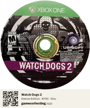 Watch Dogs 2 Xbox One, NTSC disc