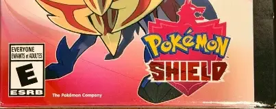 Pokémon Sword / Pokémon Shield, the ESRB box on its front