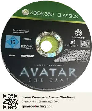 James Cameron's Avatar: The Game Xbox 360, PAL disc