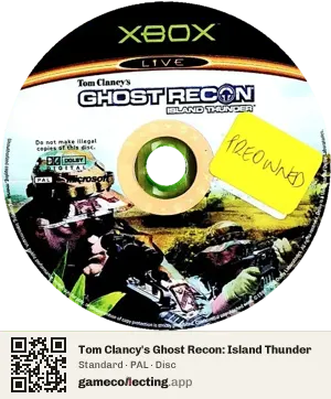 Tom Clancy's Ghost Recon: Island Thunder Xbox, PAL disc