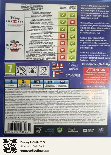 Disney Infinity 2.0 PlayStation 4, PAL box back