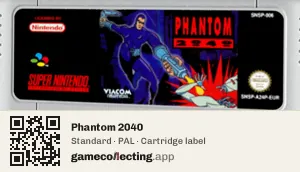 Phantom 2040 Super Nintendo Entertainment System, PAL cartridge label