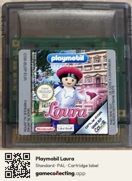 Playmobil Laura Game Boy Color, PAL cartridge label