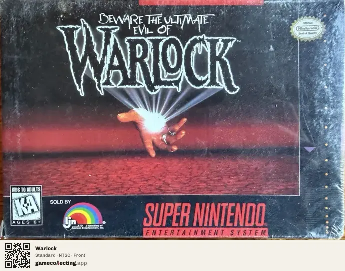 Warlock Super Nintendo Entertainment System, NTSC box front