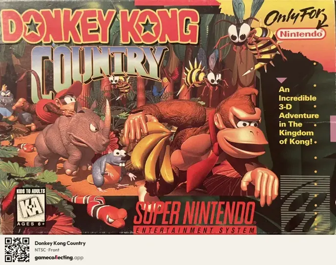 Donkey Kong Country Super Nintendo Entertainment System, NTSC box front