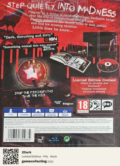 2Dark PlayStation 4, PAL box back