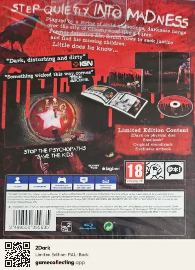 2Dark PlayStation 4, PAL box back