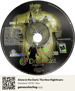 Alone in the Dark: The New Nightmare Sega Dreamcast, NTSC disc