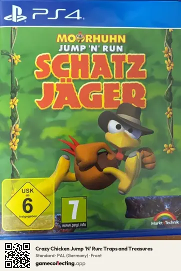 Crazy Chicken Jump 'N' Run: Traps and Treasures PlayStation 4, Germany box front