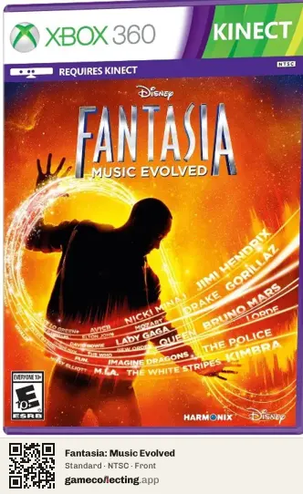 Fantasia: Music Evolved Xbox 360, NTSC box front