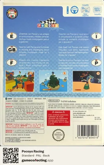 Pocoyo Racing Nintendo Wii, PAL box back