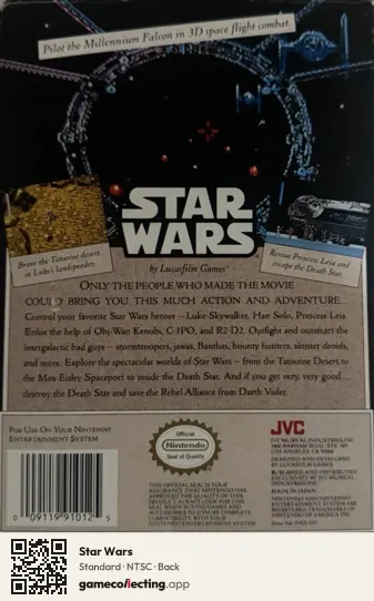 Star Wars Nintendo Entertainment System, NTSC box back