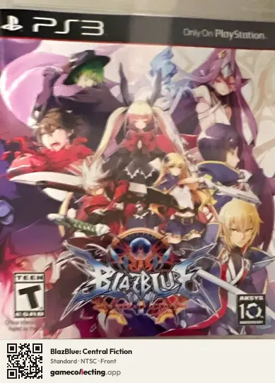 BlazBlue: Central Fiction PlayStation 3, NTSC box front
