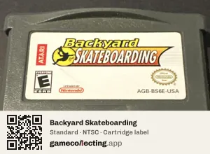 Backyard Skateboarding Game Boy Advance, NTSC cartridge label