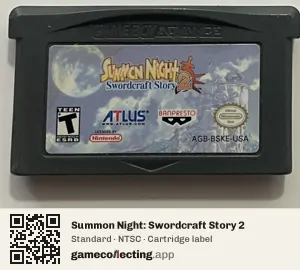 Summon Night: Swordcraft Story 2 Game Boy Advance, NTSC cartridge label
