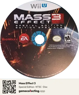 Mass Effect 3 Nintendo Wii U, NTSC disc