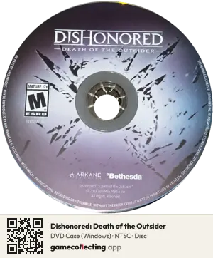 Dishonored: Death of the Outsider Computer, NTSC disc
