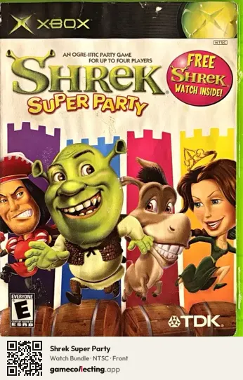 Shrek Super Party Xbox, NTSC box front