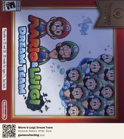 Mario & Luigi: Dream Team Nintendo 3DS, NTSC box back