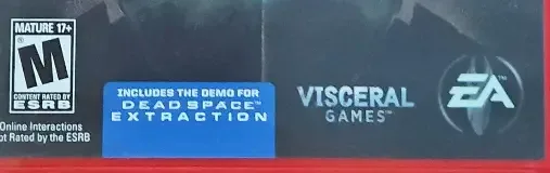 Dead Space 2, the ESRB box on its front