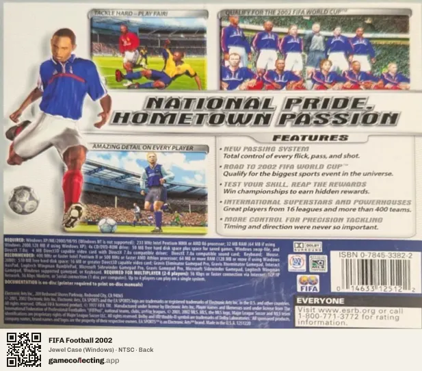 FIFA Football 2002 Computer, NTSC box back