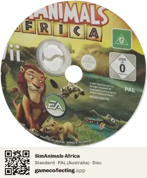 SimAnimals Africa Nintendo Wii, PAL disc