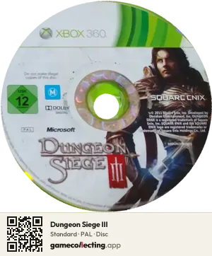 Dungeon Siege III Xbox 360, PAL disc
