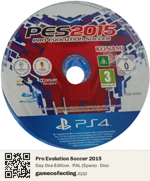 Pro Evolution Soccer 2015 PlayStation 4, PAL disc