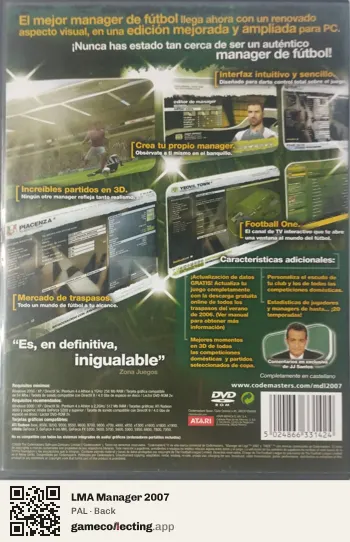 LMA Manager 2007 Computer, PAL box back