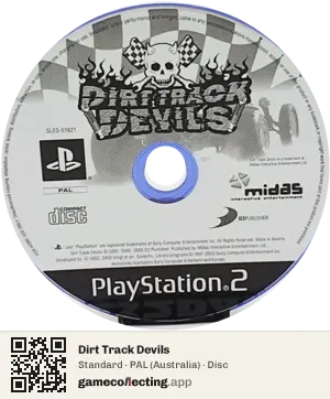 Dirt Track Devils PlayStation 2, PAL disc