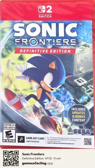 Sonic Frontiers Nintendo Switch 2, NTSC box front