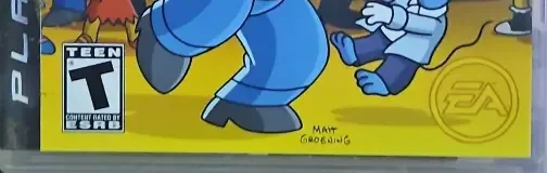 The Simpsons Game, the ESRB box on its front