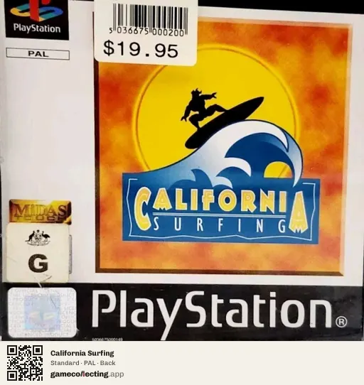 California Surfing PlayStation, PAL box back