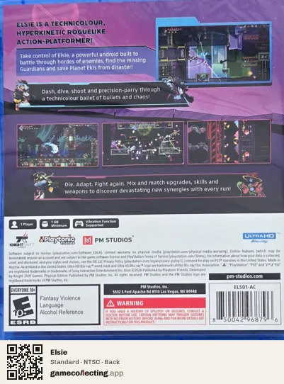 Elsie PlayStation 5, NTSC box back