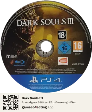 Dark Souls III PlayStation 4, PAL disc