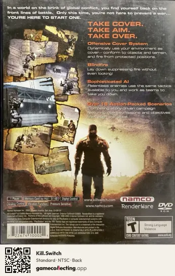 Kill.Switch PlayStation 2, NTSC box back