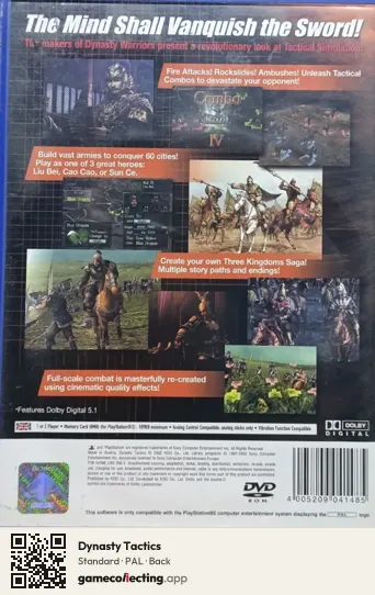 Dynasty Tactics PlayStation 2, PAL box back