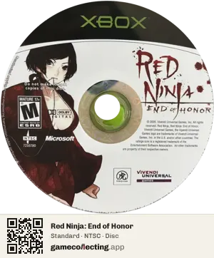 Red Ninja: End of Honor Xbox, NTSC disc