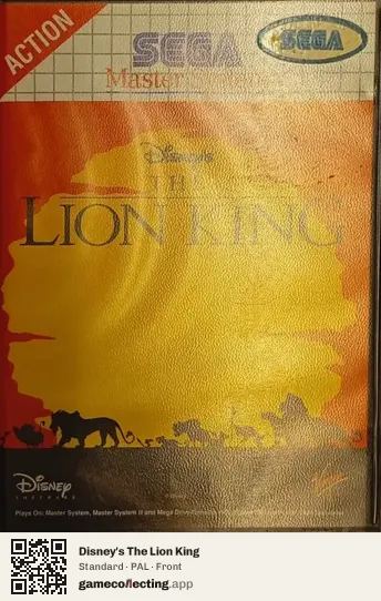 Disney's The Lion King Sega Master System, PAL box front