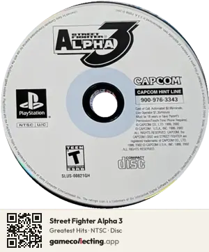 Street Fighter Alpha 3 PlayStation, NTSC disc