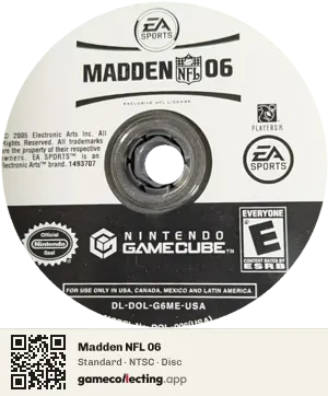 Madden NFL 06 Nintendo GameCube, NTSC disc