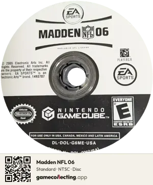 Madden NFL 06 Nintendo GameCube, NTSC disc