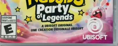 Rabbids: Party of Legends, the ESRB box on its front